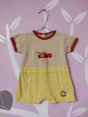 Combi short taille 1 mois Disney Cars
