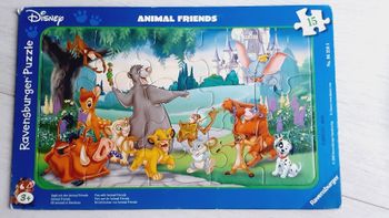 Jeu jouet puzzle cadre Ravensburger 15 pièces Disney animal friends