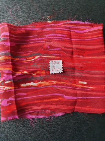 Tissu rouge rose 85x15cm