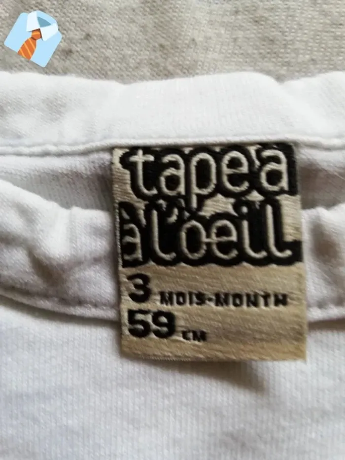 Maillot Manches Longues "Tape à l'Oeil" avec Message - Taille 3 Mois (59 cm) - photo numéro 3