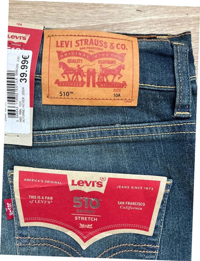 Jean Levis 510 skinny 10 ans bleu délavé neuf - photo numéro 2