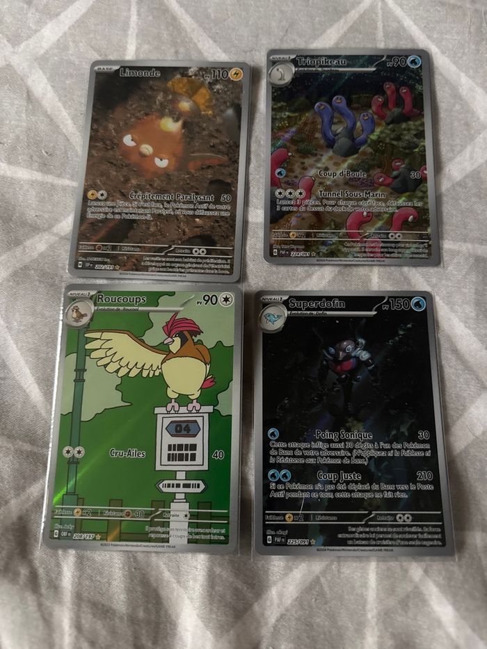 Lot de 4 cartes Pokémon AR françaises