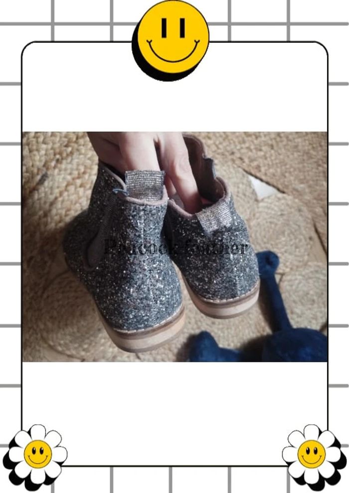 Bottines paillettes argentées Zara 36 - photo numéro 4
