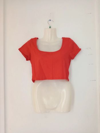 Tee-shirt court crop top femme