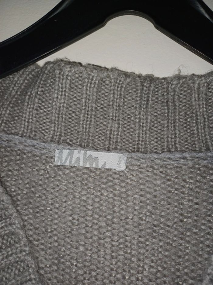 Lot de 2 pulls longs col V Mim gris perle et orange cuivré taille 0 - photo numéro 5