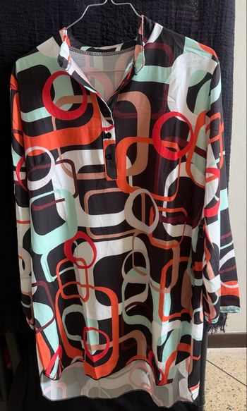 Blouse tunique à motifs, Taille Unique