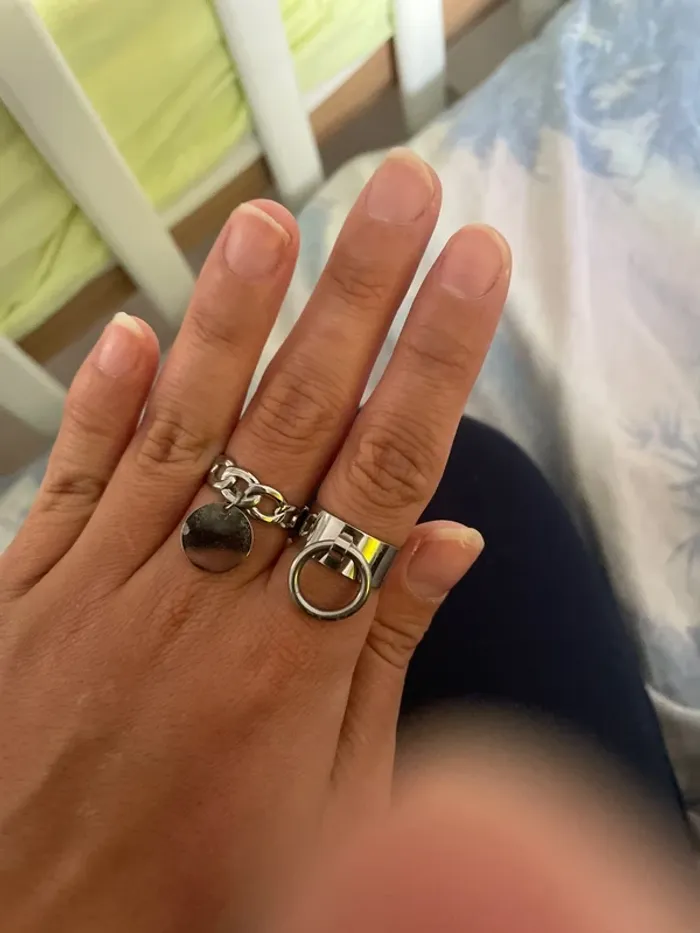 Bague argenté acier inoxydable