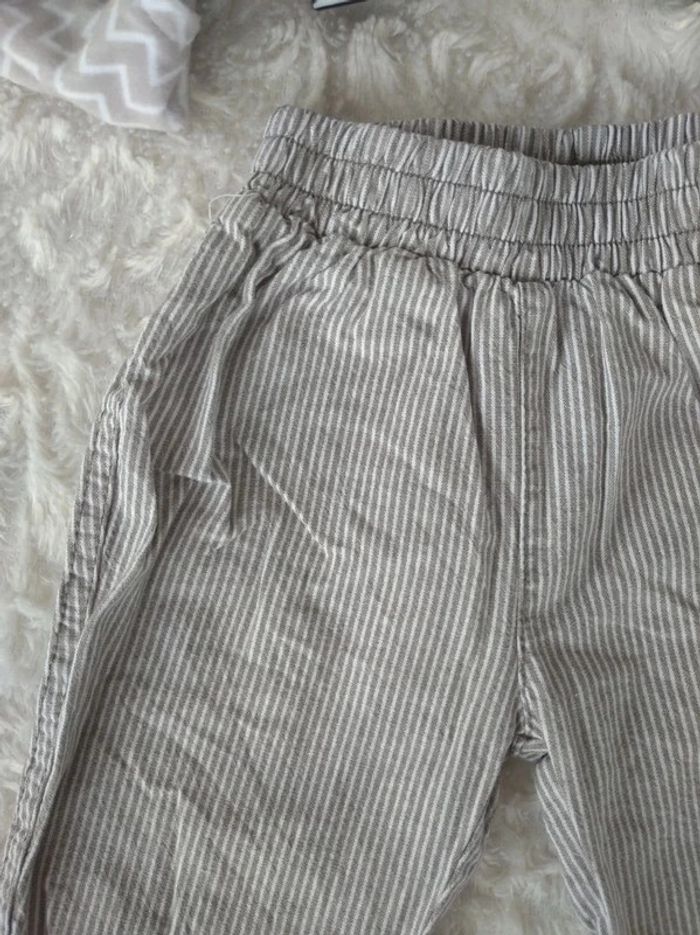 Pantalon léger Mixte 12 mois rayé 100% coton - photo numéro 3