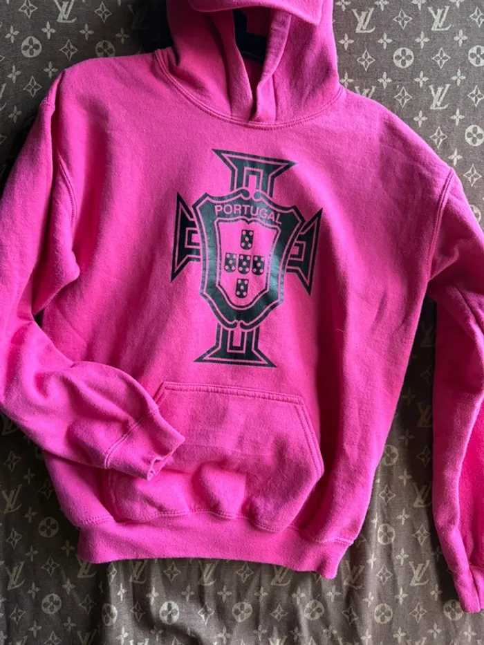 Pull a capuche rose taille unique - photo numéro 3