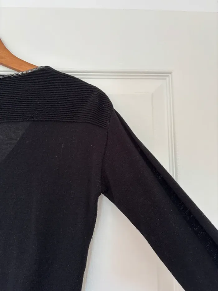 Pull fin noir avec détails argentés Naf Naf taille XS - photo numéro 8