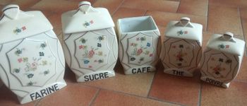 🫙 Lot de 5 Pots de Cuisine – Céramique St-Uze – Vintage Années 60
