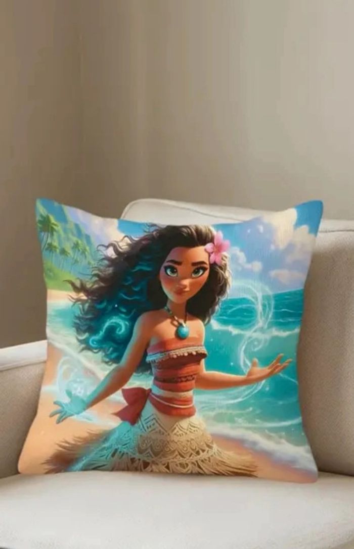 Housse d’oreiller Vaiana – 45x45 cm – Déco tropicale Disney 🌺