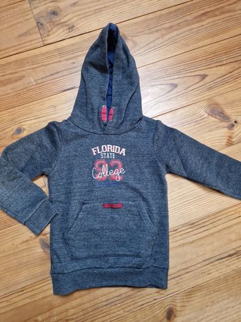 Pull à capuche gris