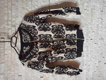 Veste Pull Gilet Zippé Femme Noir et Crème Femme Taille S