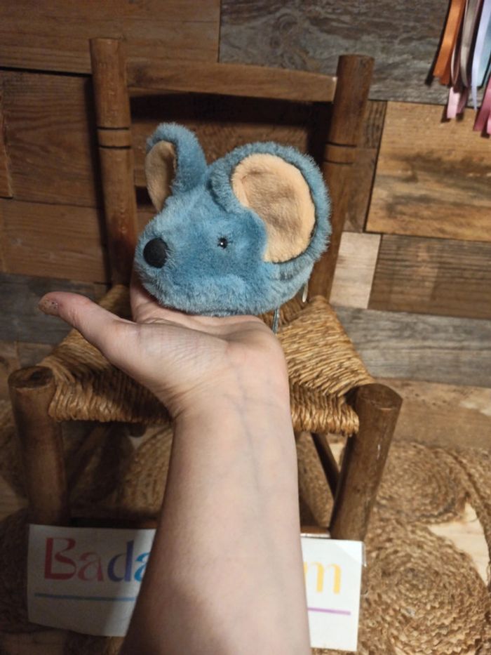 peluche souris bleue bauer tbe vintage - photo numéro 2