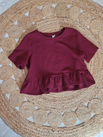Blouse / Croptop manches courtes bordeau H&M 🌻 Taille M🌻