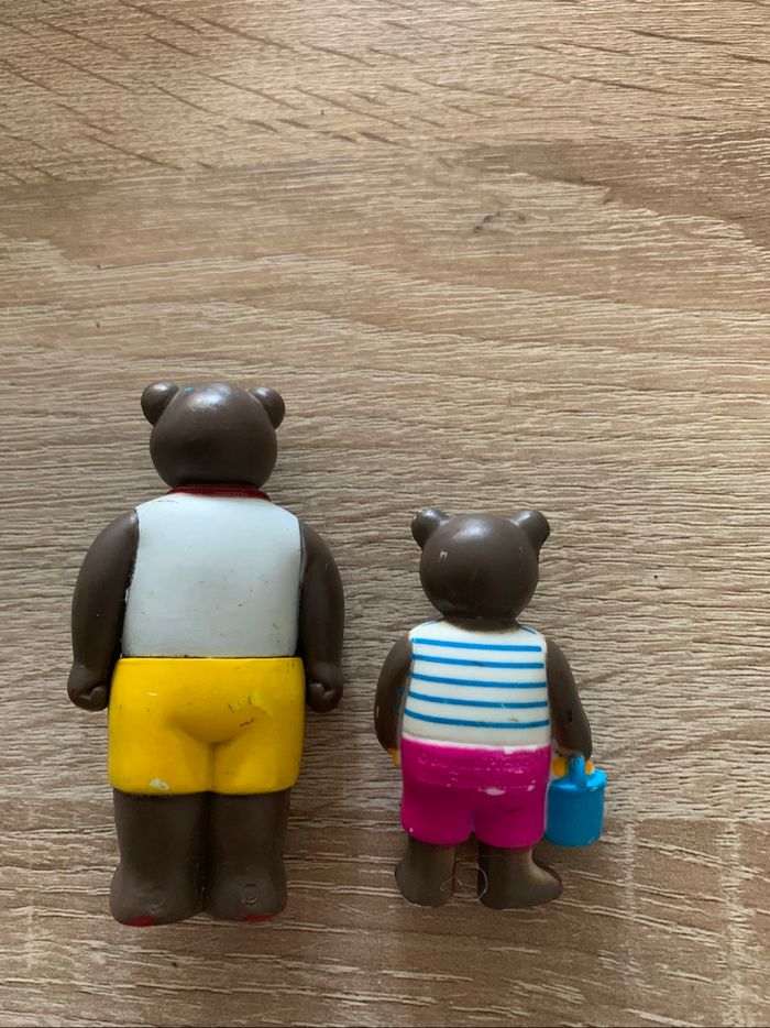 5 figurines petit ours brun à la plage - photo numéro 3