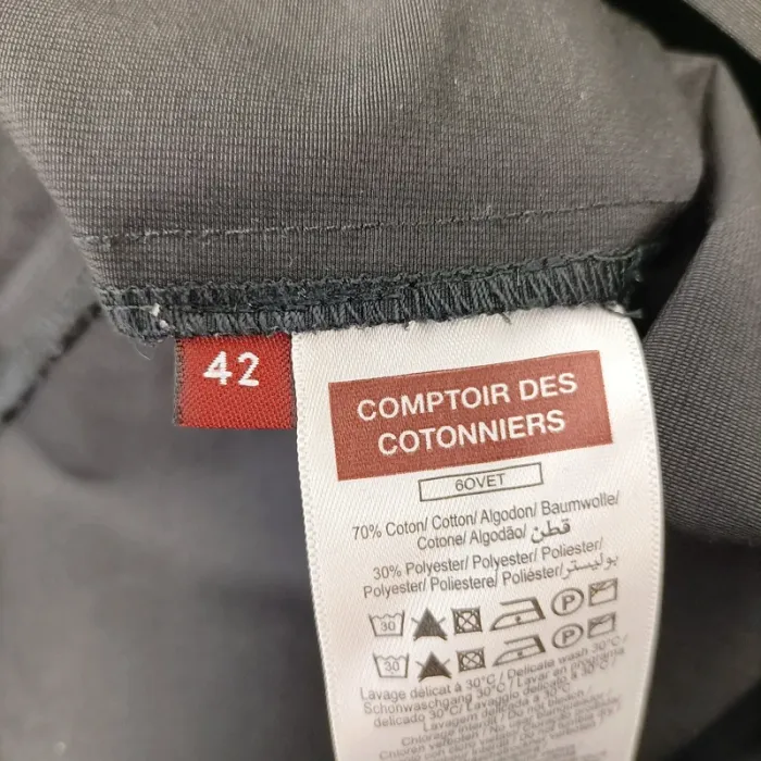 Robe noire Comptoir des Cotonniers coton col fendu coupe droite chic taille 42 A1307 - photo numéro 10