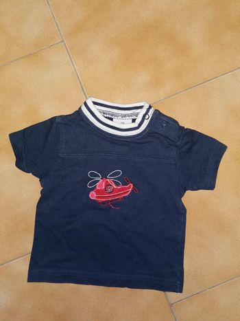 Tee shirt marine hélicoptère 6mois