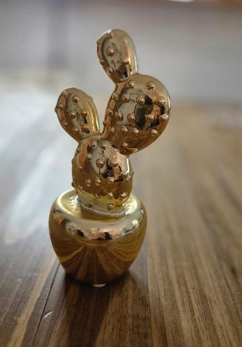 Décoration cactus doré – céramique brillante – touche chic & moderne – très bon état