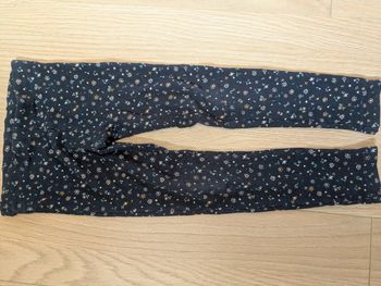 Leggings fille bleu marine fleurs