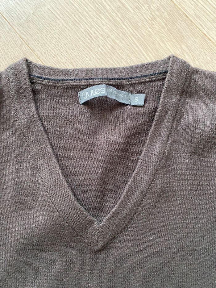 Pull col V marron Jules - photo numéro 2
