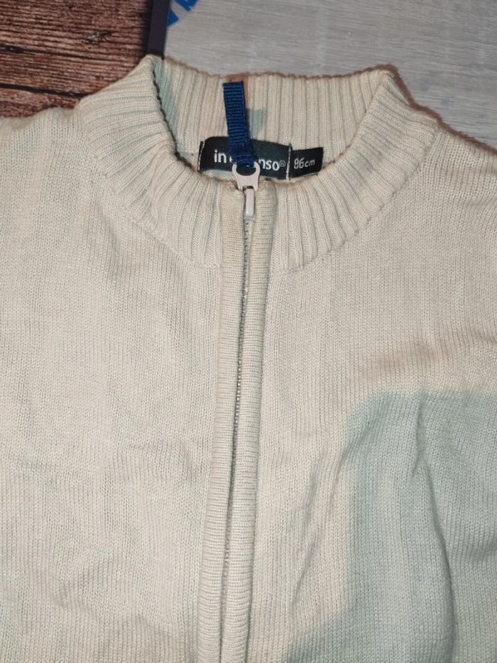 Gilet creme garcon 18mois - photo numéro 2