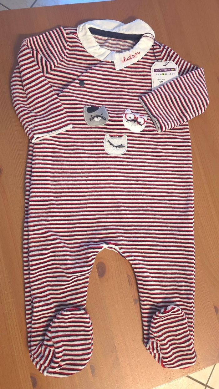 NEUF (non porté)🏷🤩😍🤎 superbe pyjama doux et chaud 9 mois garçon 🤩🤎😍 - photo numéro 2