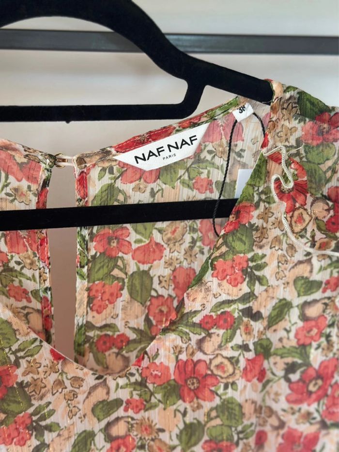 Combishort fleuri corail Nafnaf taille 38 - photo numéro 5