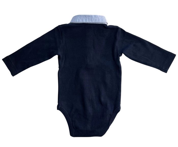 Ensemble body/polo bleu marine et jean doublé bleu marine Jacadi 6 mois (67 cm) - photo numéro 2