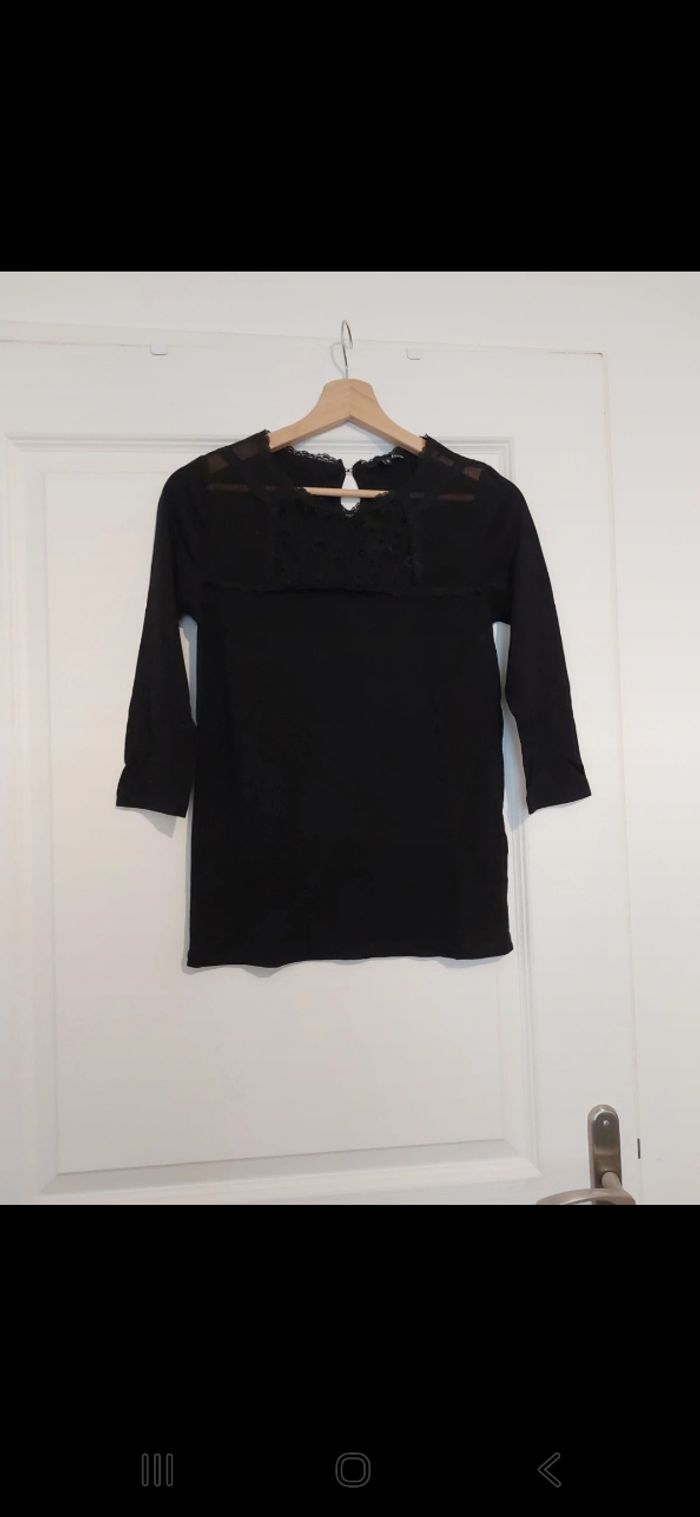 Tee shirt manches longues dentelle Etam