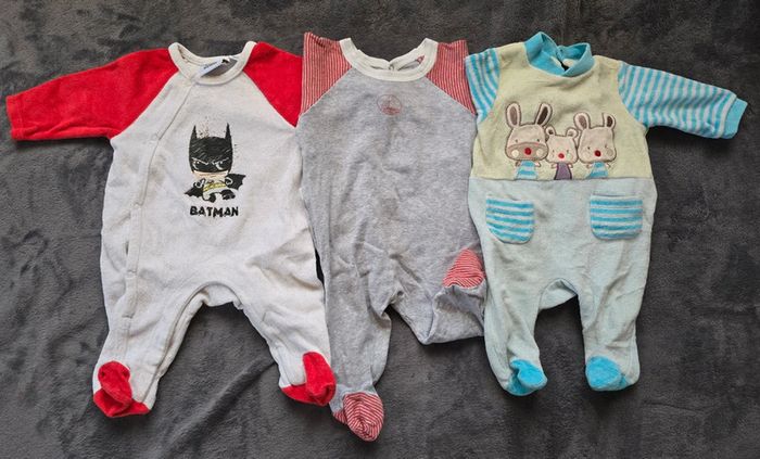 Lot de Pyjamas bébé en velours - photo numéro 2