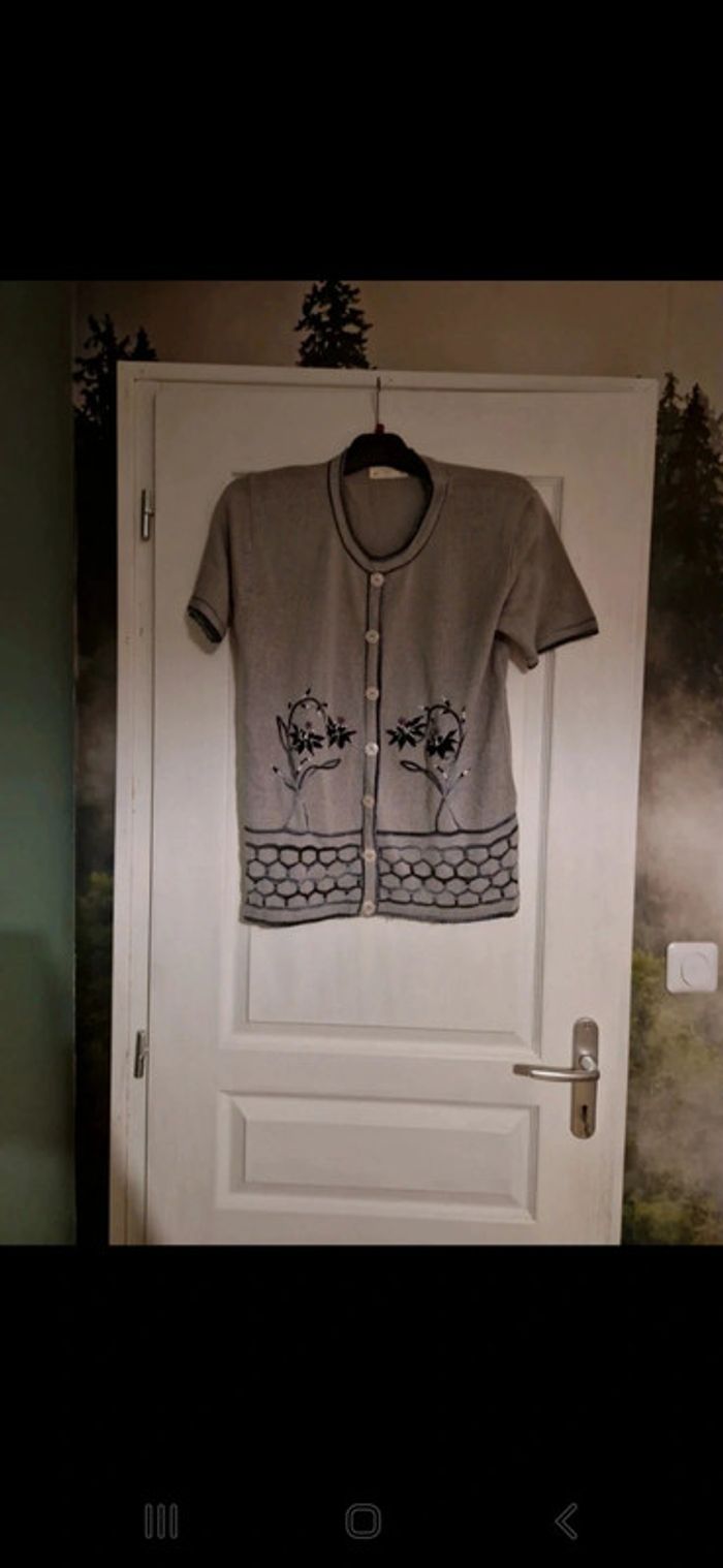 Joli pull à manches courtes vintage taille xl