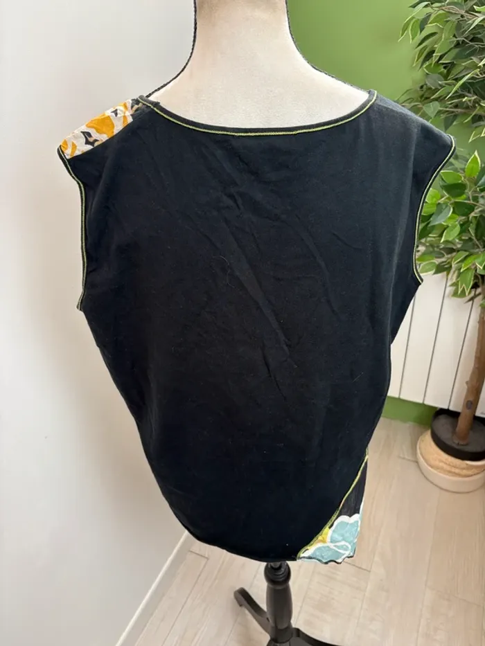 Débardeur Saint Charles | Noir avec motifs | Taille 48 - photo numéro 2