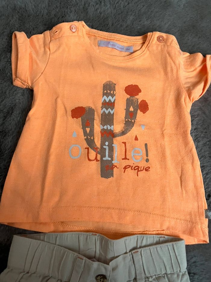 Gémo 12m t shirt pantacourt ceinture - photo numéro 3