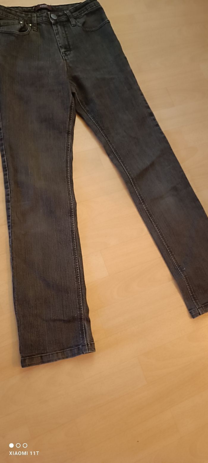 Jean femme taille 38 noir strass - photo numéro 4