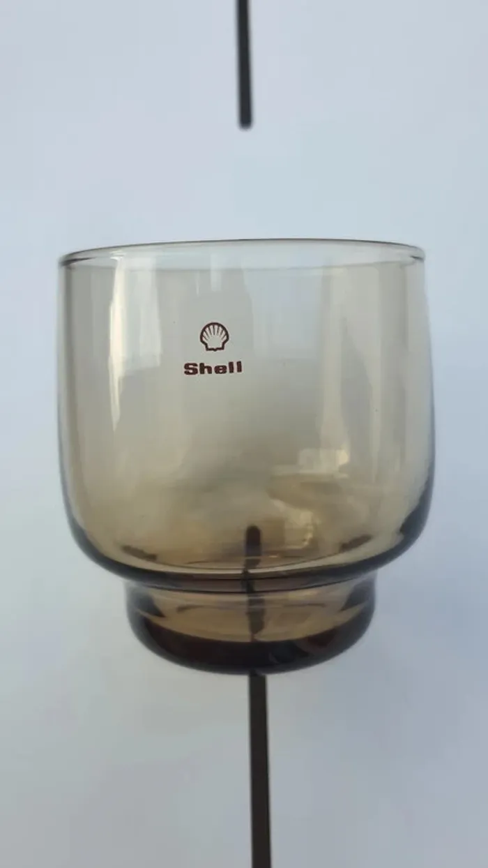 Lot de 6 verres fumés "SHELL" vintage - photo numéro 9