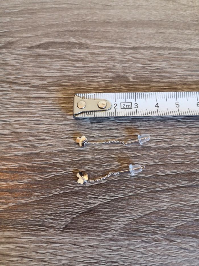 Boucles d'oreilles en acier inoxydable trèfle - photo numéro 4