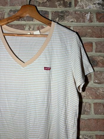 Tshirt ligné jaune et blanc Levis taille L