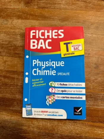 Livre fiche bac, physique, chimie, terminale