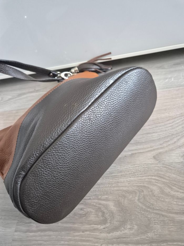 Sac à main beige et marron The Genuine Leather - photo numéro 7