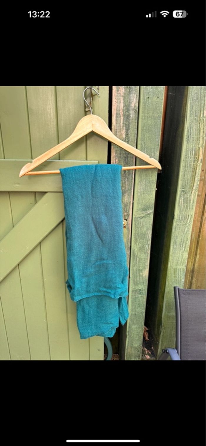 Écharpe en laine bleu - photo numéro 5