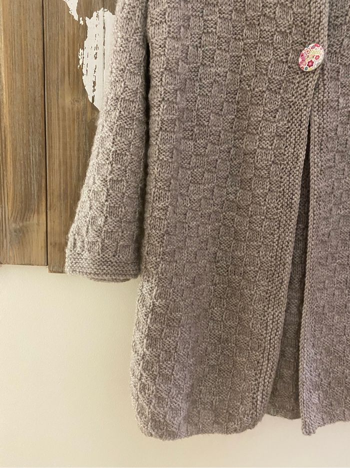 Gilet long tricoté main Taille S - photo numéro 4