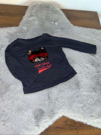 Haut à manches longues bleu foncé nounours - 24 mois - Boîte à malices