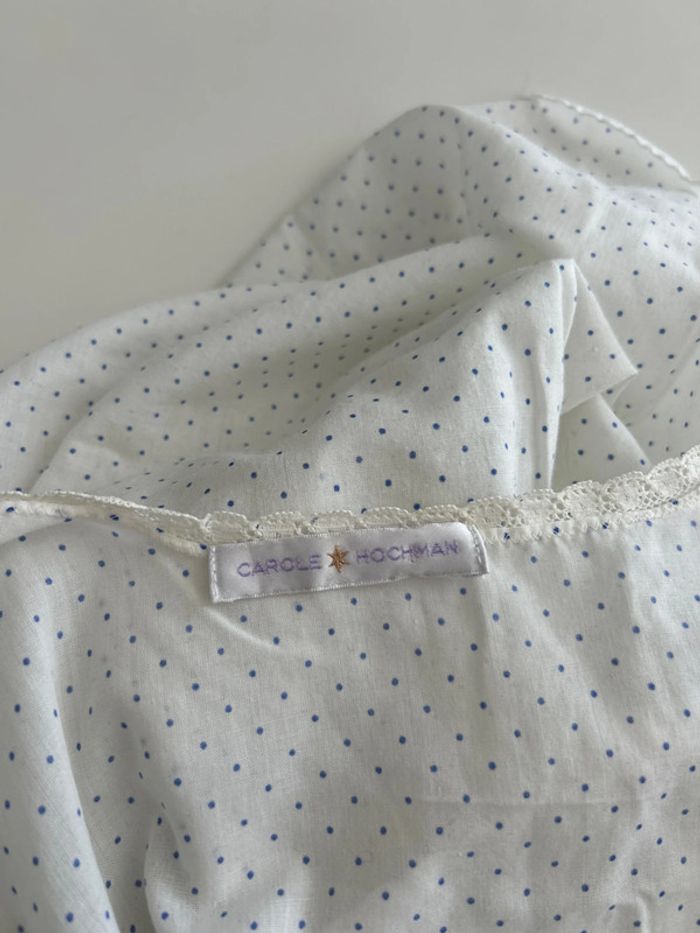 Robe de chambre blanche brodée – Carole Hochman – Taille S/M Légère | Élégante | - photo numéro 3