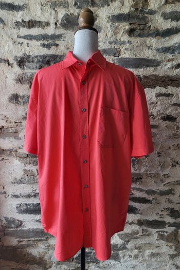 Chemise manches courtes rouge rose corail Atlas for Men Taille XL