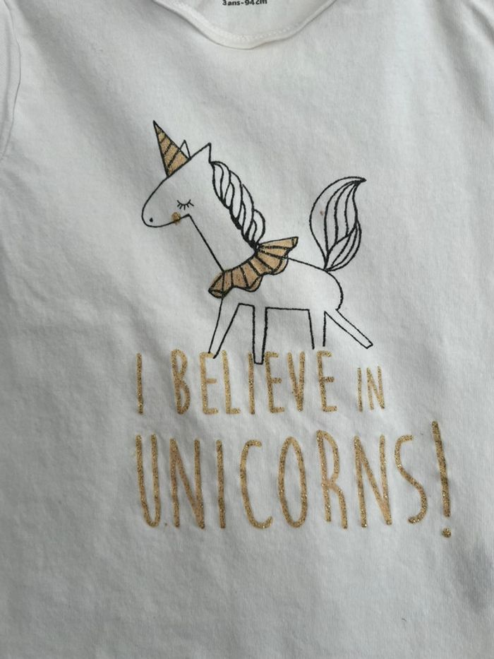 T-shirt vertbaudet 3 ans licornes - photo numéro 3
