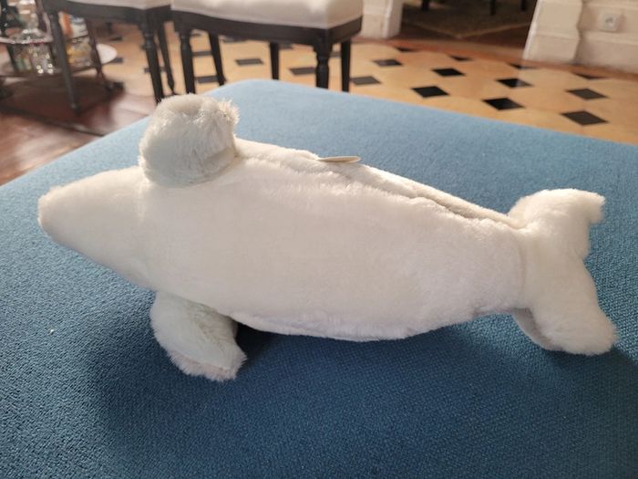 Steiff Peluche Dauphin Gris Bleu Blanc Cappy 37cm grand doudou océan collection - photo numéro 6