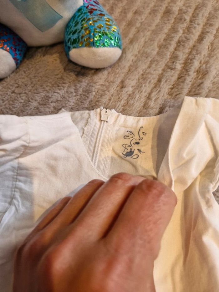 Jolie robe été fille 6 mois U Tout Petit bleu et blanc - photo numéro 2