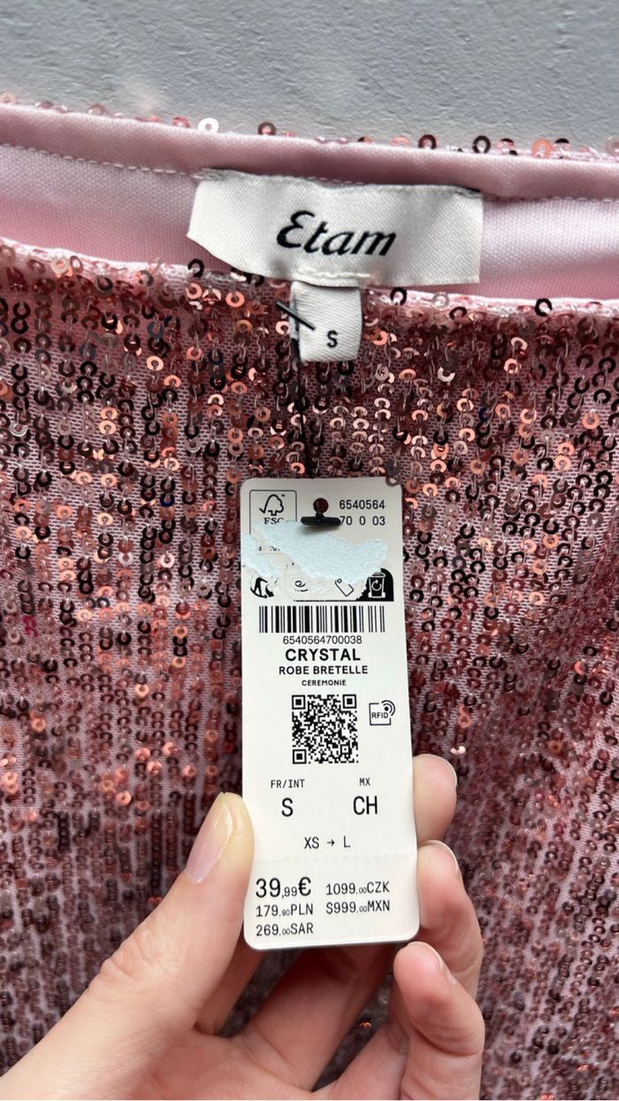 Robe courte sequins roses - photo numéro 7